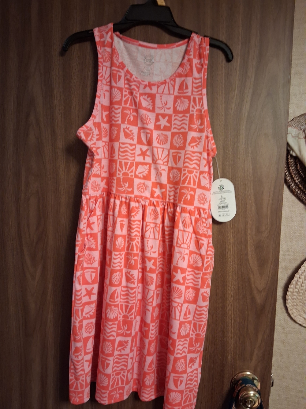 wonder nation Coral Pink Graphic Tank Dress
